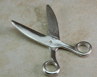 Scissors Charm Traditional Silver Charm