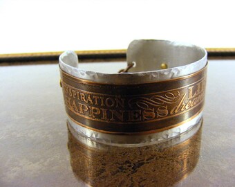 INSPIRATION..... Mixed Metal Bracelet Cuff with Chain