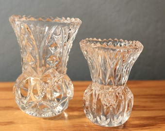 Set of 2 Vintage Toothpick Holders Crystal