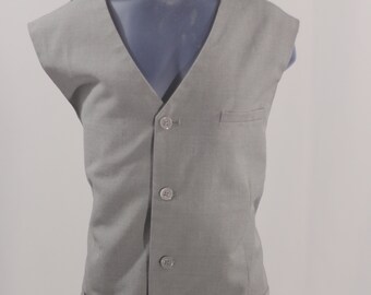 Men's Suit Vest / Vintage Black Pinstripe Waistcoat / Size 38 medium #2502