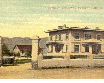 Vintage Postcard...Arizona, Tucson- A Home on Speedway...Unused...no. AZ0007
