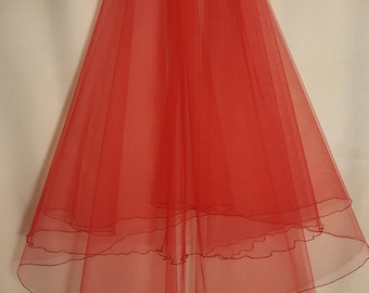 Red Wedding Veil, Two Layers