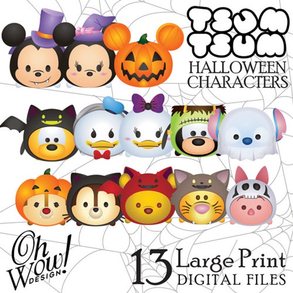 13 Tsum Tsum Halloween Character Digital Large Print Files