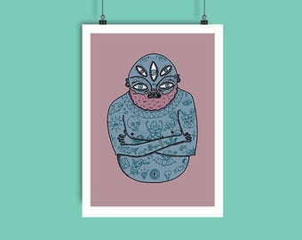 The tattooed man - print