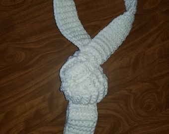 White Ribbed Scarf
