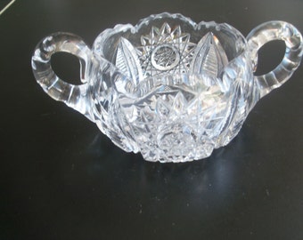 Vintage Brilliant Cut Glass Sugar Bowl