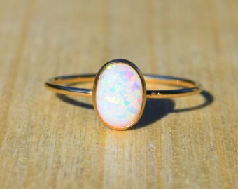 Gold Opal Ring, Opal Ring, Gold Ring, Delicate Gold Ring, Stacking Ring, Stacking Opal Ring, Gold Filled Ring,
