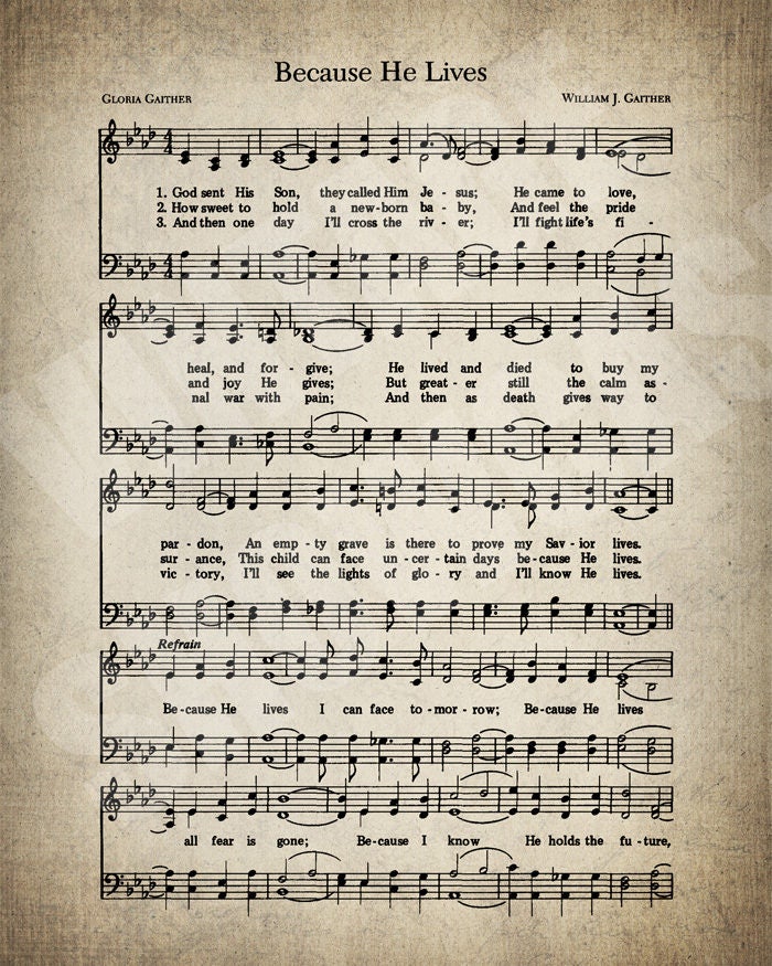 because-he-lives-hymn-print-hymnal-sheet-sheet-music