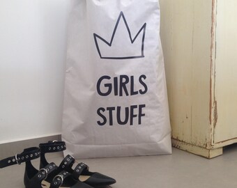 Girls stuff paper bag storage of toys