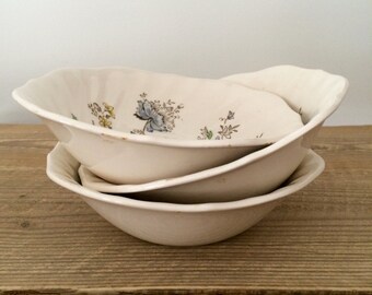 Set of 3 Johnson Bros Sheraton Ironstone Bowls