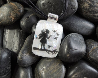 Dichroic fused glass Pendant