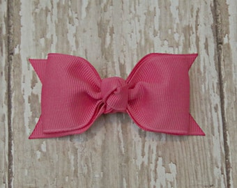 Hot Pink Tuxedo Style Toddler Hair Bow 3 Inch Alligator Clip Baby Hairbow