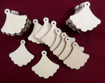 Wood Earring Shapes Fan Earring 1 1/2" x 1 1/2" x 1/8" Laser Cut - Jewelry Making - 24 Pieces