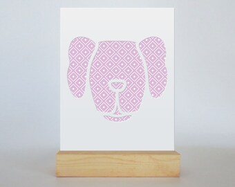 Floppy-Ear Dog Cut Paper Silhouette