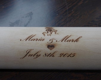 Personalized rolling pin, laser engraved rolling pin