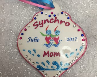 Synchronized swimmer or mom personalized ornament