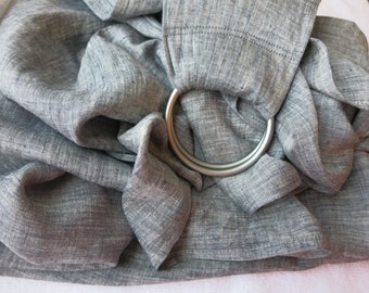 Summer Ring Sling / Pure Linen Baby Ring Sling/Gray rings sling