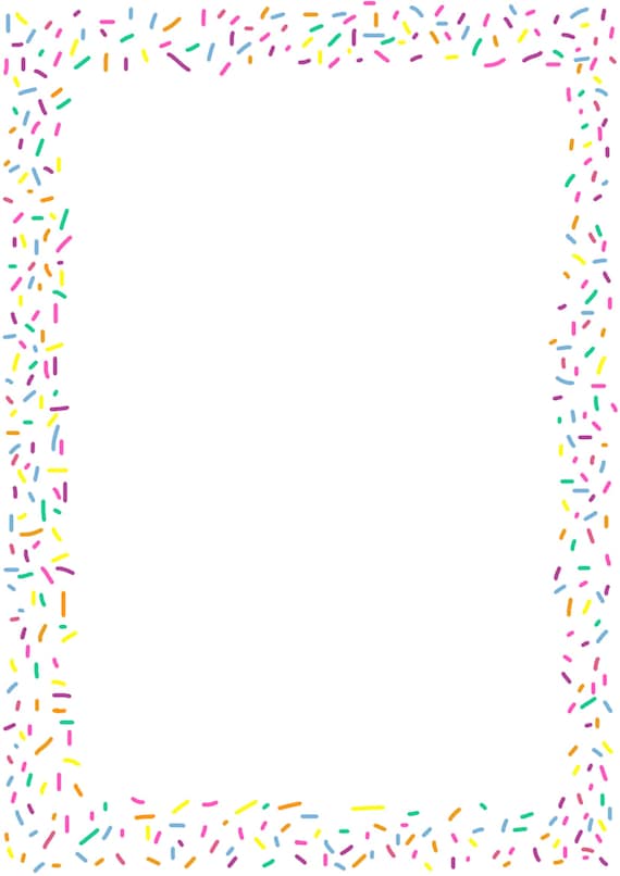 Printable Sprinkles Border Paper Craft Supplies Invitation