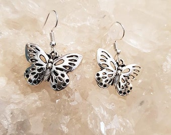 Pendientes Butterfly Plateados