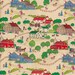adorable vintage 1950s farmhouse, country scene wrapping paper