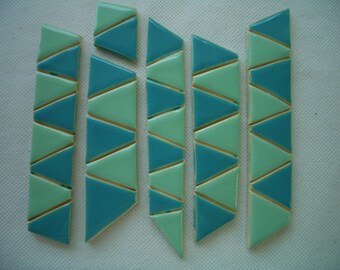 TJT - TURQUOISE, JADE Triangles - Ceramic Mosaic Tiles