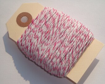 Pink and White Bakers Twine 50 Yards
