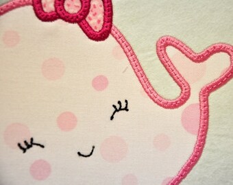 Summer Whales - Pair Machine Embroidery Applique - 4 sizes