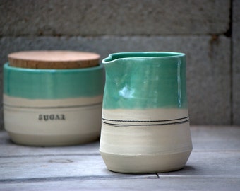 Cream and sugar set - ceramic creamer set - Rustic modern - unique gift ideas - housewarming gift - hostess gift -