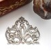 ANTIQUE SILVER * Crest Flourish Scroll Leaf Stamping ~ Jewelry Antique Silver Findings (FA-6081)