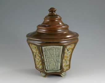 Pet Urn, Small Urn, Lidded Ceramic Jar (#10)