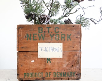 Vintage Wooden Crate / Canadian Bacon Shipping Crate / Industrial Decor / Rustic Farmhouse