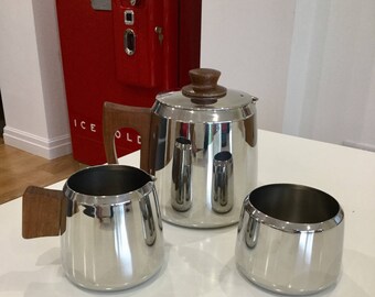 Sona Stainless Steel and Teak Tea Set - 1970’s