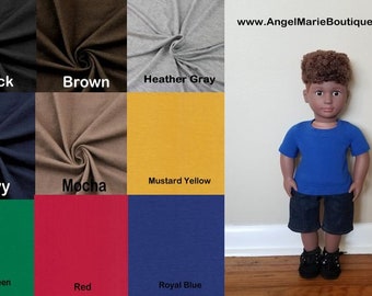 Basic T-Shirt for 18 inch Boy Dolls- Choose a Color