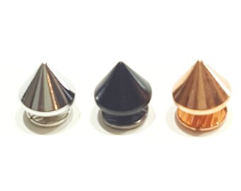 6mm Brass Rhodium Plated Studs and Spikes For Leather,shoes,bags,jacket Crafts Cone Bullet 10/50/100 pcs #W9076