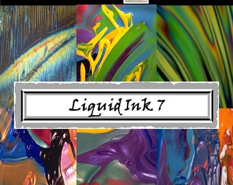 Liquid Ink Textures - Liquid Paint Textures - Liquid Digital Paper - Ink Splatters - PNG Images
