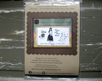 SUPPLY DESTASH - Unity Stamp - Angie Girl: Dream with your Heart - Rubber Stamp Set