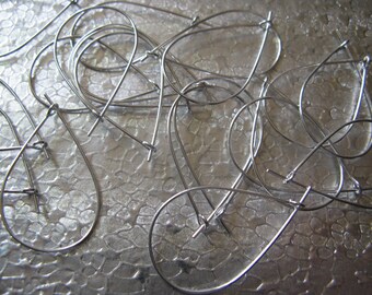 Tear Drop Silver Plated Findings 10 pair 30mm Jewelry Findings