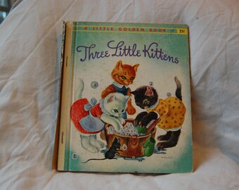 Three Little Kittens A Little Golden Book BB 2nd Edition 1942 - 1942 Little Golden Book Three Little Kittens BB Edition Masha Illustrations