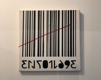 Painting on canvas - bar code