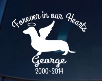 Dachshund Memorial Decal, Pet Memorial Decal, Pet Car Memorial Decal, Memorial Car Decal, Remembrance Decal, Pet Remembrance Car Decal
