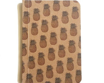 Pineapple Notebook, Pattern Notebook, Pocket Journal, Original Handmade Mini Diary and Jotter, Blank Paper Notebook