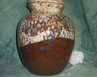 Beige Brown and blue cremation urn,Ceramic jar with lid,urn, Jar with lid,large urn, large jar, art pottery, handmade
