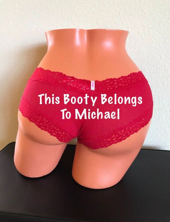 Personalized This Booty Belongs to {NAME} Victoria's Secret red cheeky panty. Valentine's Day Panties