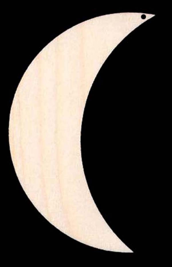 Crescent Moon Shape Natural Craft Wood Cutout 571