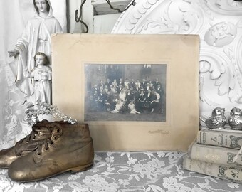 Vintage wedding photo on cardboard