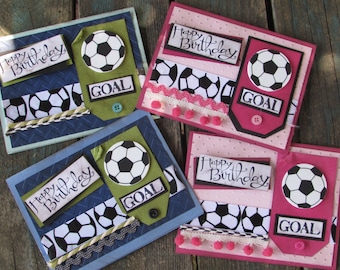 Birthday Soccer Cards Kids Birthday Cards Boy Girl Soccer Cards Sports Themed Cards Happy Birthday Cards Goal Cards Handmade Custom Cards