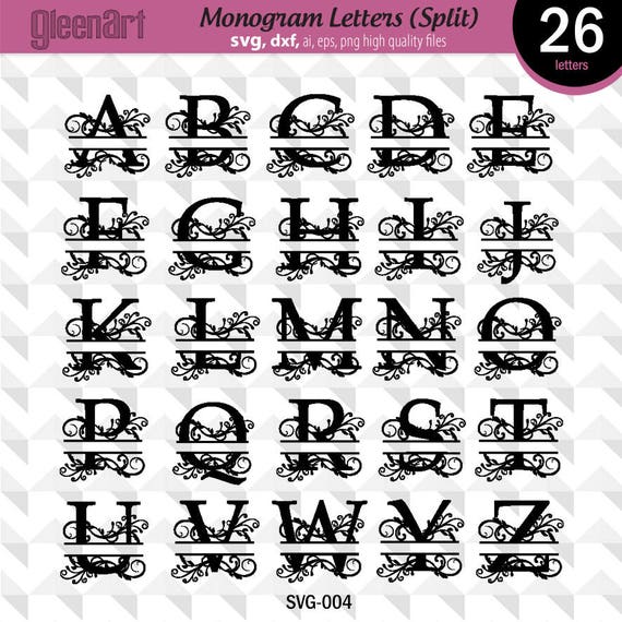 Download Split Monogram font, Monogram svg, Cuttable Split letters ...
