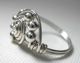 Wire Wrapped Ring Sterling Silver Gravitation
