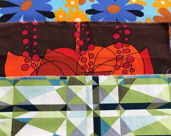 1970s fabric bundle , craft projects , patchwork , purces , dolls clothes ect #7