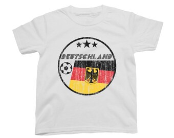 DEUTSCHLAND GERMANY Boys or Girls T-Shirt FOOTBALL World Cup 2018 Kids Circle Flag